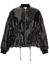 Alexandre Vauthier Black Sequin Bomber Jacket In Schwarz
