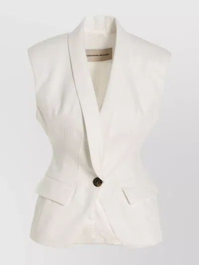 Alexandre Vauthier Shawl Lapel Sleeveless Structured Vest In White