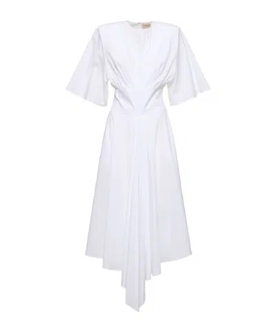 Alexandre Vauthier Short-sleeved Horn Dress In White