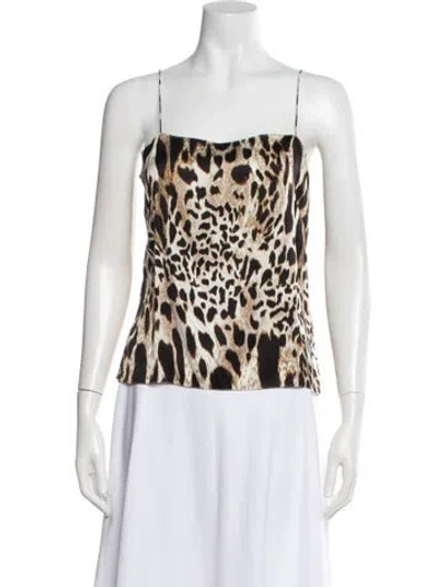 Pre-owned Alexandre Vauthier Silk Animal Print Top In Neutral