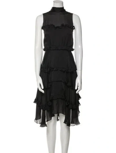 Pre-owned Alexandre Vauthier Silk Knee-length Dress In Black