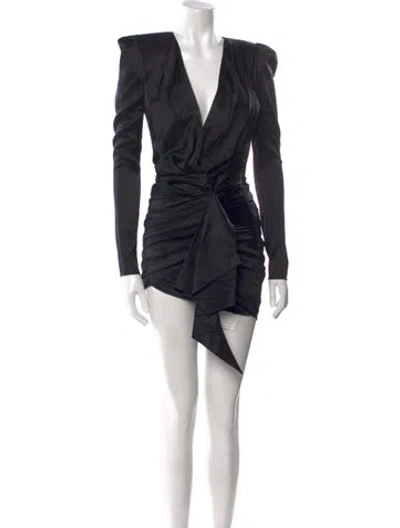 Pre-owned Alexandre Vauthier Silk Knee-length Dress In Black
