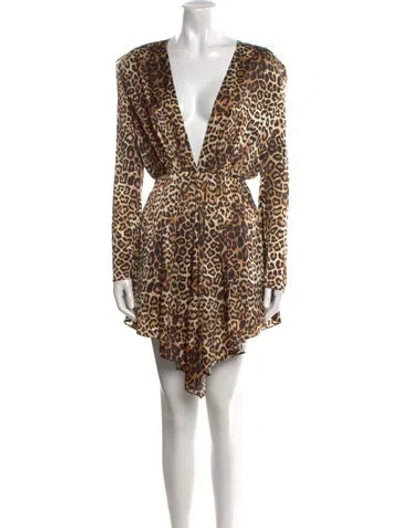 Pre-owned Alexandre Vauthier Silk Knee-length Dress In Neutral