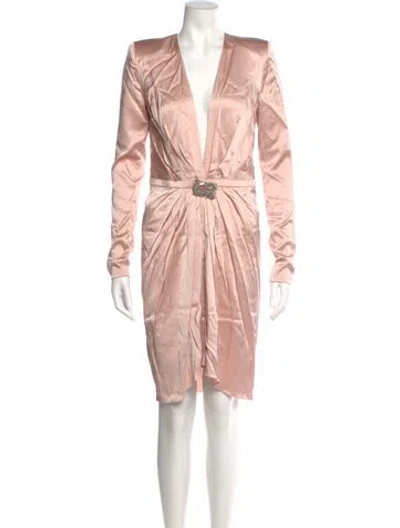 Pre-owned Alexandre Vauthier Silk Knee-length Dress In Pink