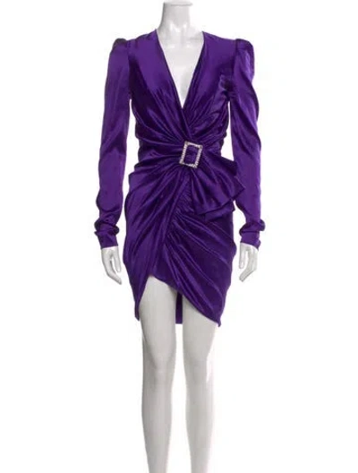 Pre-owned Alexandre Vauthier Silk Knee-length Dress In Purple