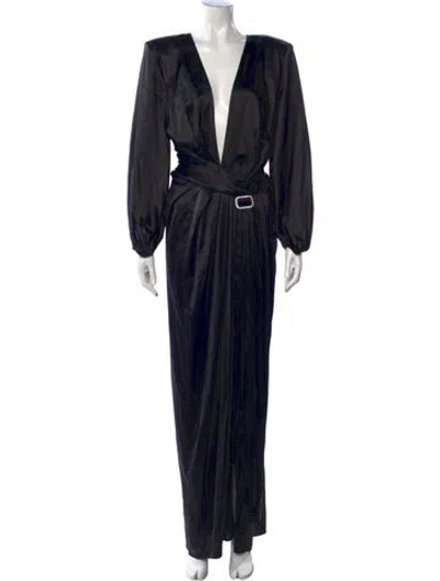 Pre-owned Alexandre Vauthier Silk Long Dress In Black