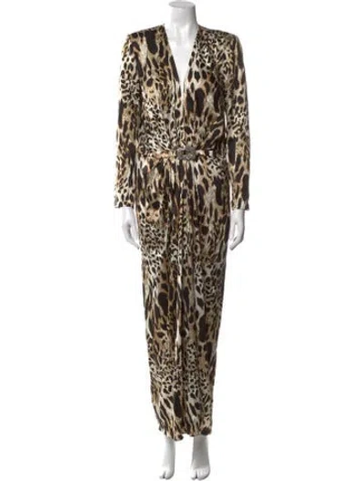 Pre-owned Alexandre Vauthier Silk Long Dress In Brown
