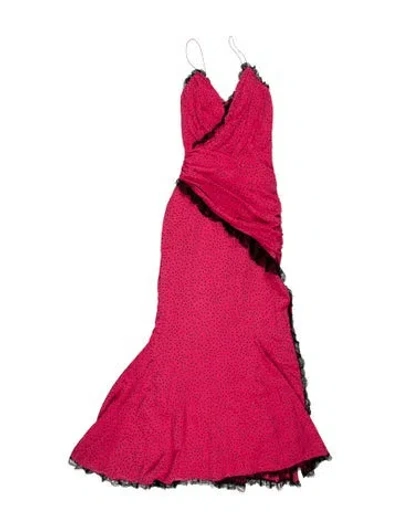 Pre-owned Alexandre Vauthier Silk Long Dress In Red