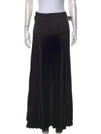Pre-owned Alexandre Vauthier Silk Long Skirt In Black