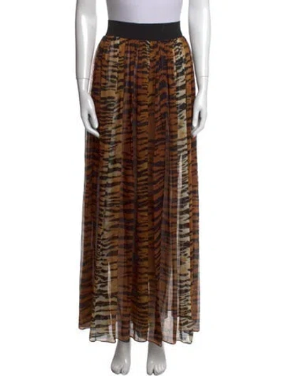 Pre-owned Alexandre Vauthier Silk Long Skirt In Brown