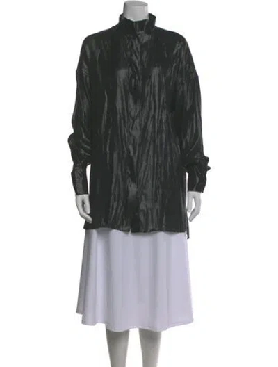 Pre-owned Alexandre Vauthier Silk Long Sleeve Top In Multi