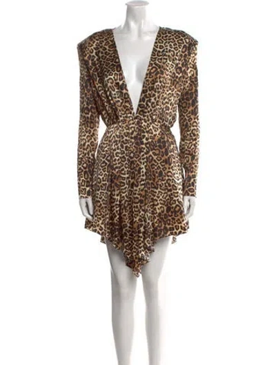 Pre-owned Alexandre Vauthier Silk Midi Length Dress In Neutral