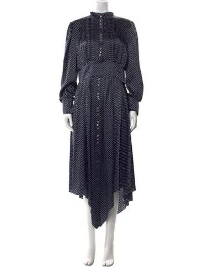 Pre-owned Alexandre Vauthier Silk Midi Length Dress W/ Tags In Blue