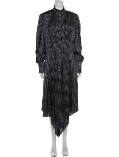 Pre-owned Alexandre Vauthier Silk Midi Length Dress W/ Tags In Blue