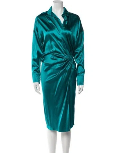Pre-owned Alexandre Vauthier Silk Midi Length Dress W/ Tags In Green