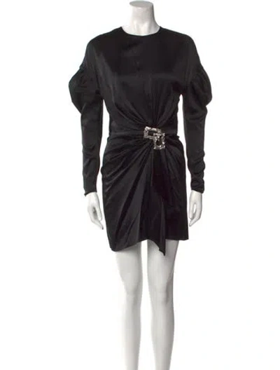 Pre-owned Alexandre Vauthier Silk Mini Dress In Black