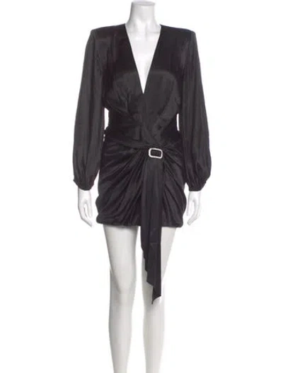 Pre-owned Alexandre Vauthier Silk Mini Dress In Black
