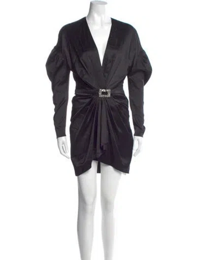 Pre-owned Alexandre Vauthier Silk Mini Dress In Black