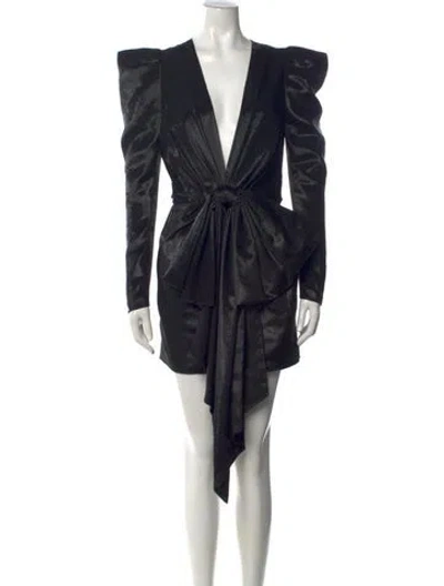 Pre-owned Alexandre Vauthier Silk Mini Dress In Black