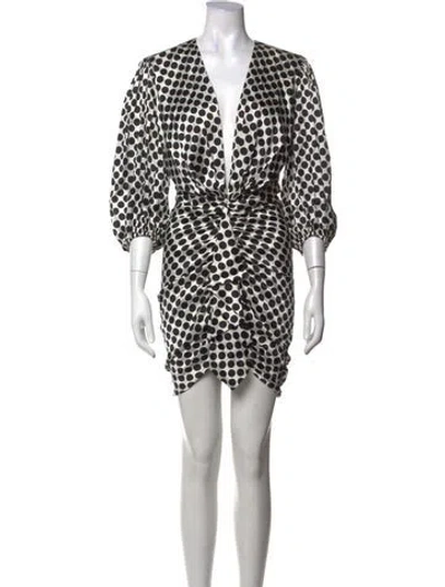 Pre-owned Alexandre Vauthier Silk Mini Dress In Black/white