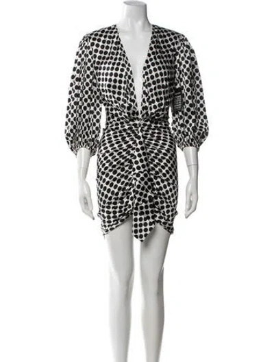 Pre-owned Alexandre Vauthier Silk Mini Dress In Black/white