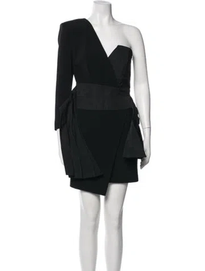 Pre-owned Alexandre Vauthier Silk Mini Dress In Gray