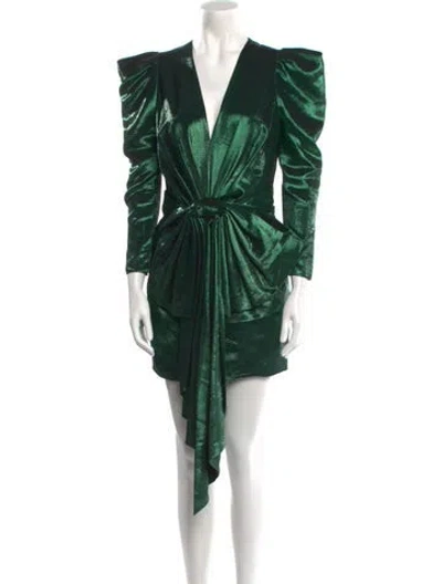 Pre-owned Alexandre Vauthier Silk Mini Dress In Green