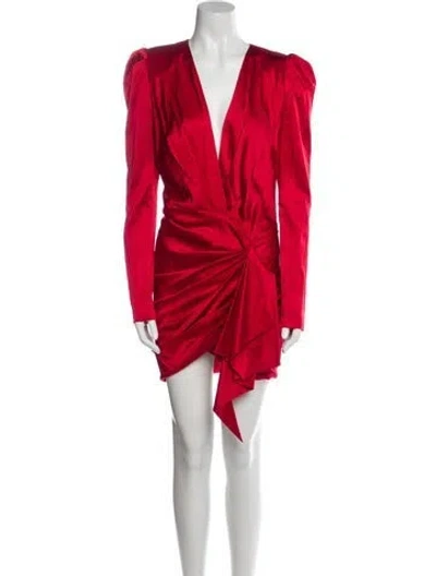Pre-owned Alexandre Vauthier Silk Mini Dress In Red