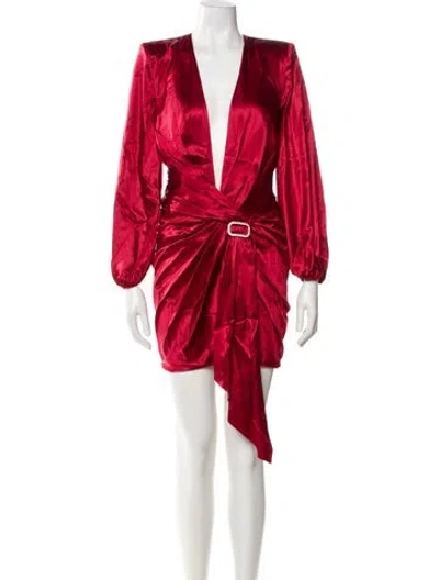 Pre-owned Alexandre Vauthier Silk Mini Dress W/ Tags In Red