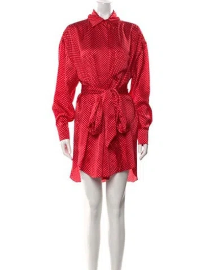 Pre-owned Alexandre Vauthier Silk Mini Dress W/ Tags In Red