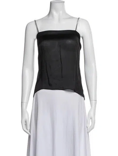 Pre-owned Alexandre Vauthier Silk Square Neckline Top W/ Tags In Black