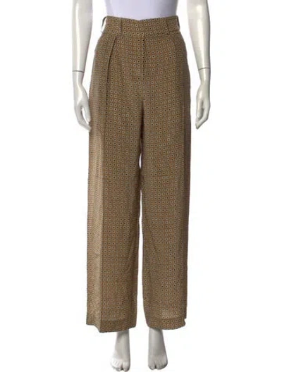 Pre-owned Alexandre Vauthier Silk Wide Leg Pants In Multicolor