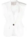 Alexandre Vauthier Single-breasted Cotton Waistcoat In White