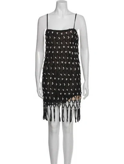 Pre-owned Alexandre Vauthier Square Neckline Mini Dress In Black