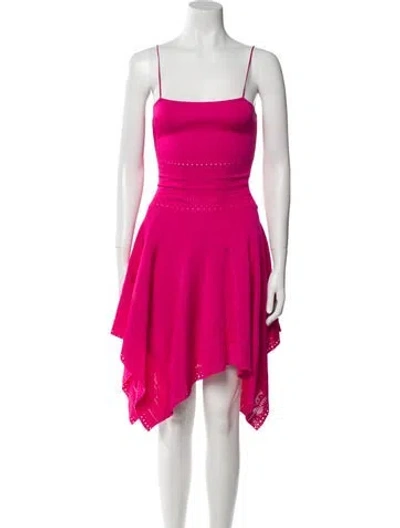 Pre-owned Alexandre Vauthier Square Neckline Mini Dress In Pink