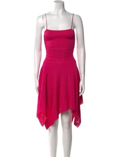 Pre-owned Alexandre Vauthier Square Neckline Mini Dress In Pink