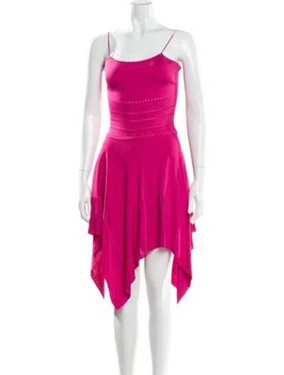 Pre-owned Alexandre Vauthier Square Neckline Mini Dress In Pink