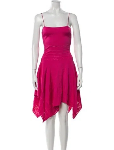 Pre-owned Alexandre Vauthier Square Neckline Mini Dress In Red