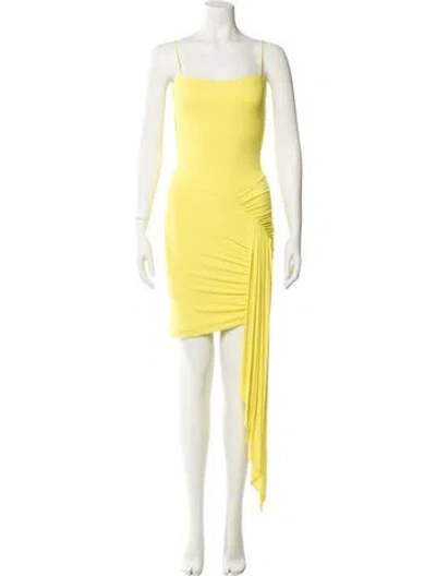 Pre-owned Alexandre Vauthier Square Neckline Mini Dress In Yellow