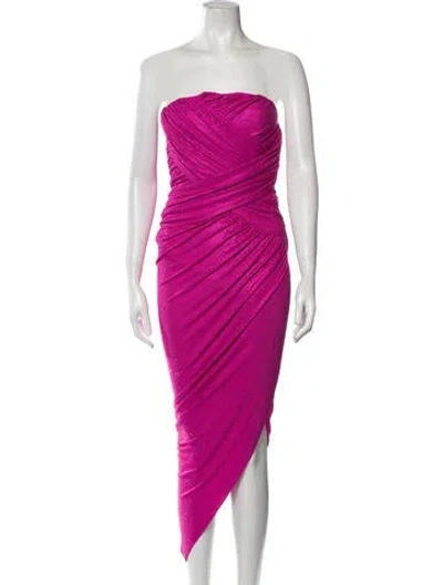 Pre-owned Alexandre Vauthier Strapless Knee-length Dress In Pink
