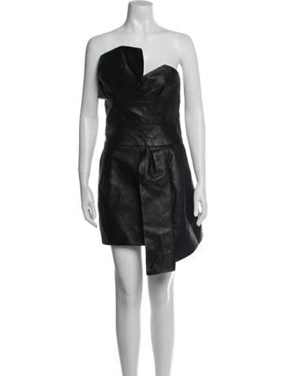 Pre-owned Alexandre Vauthier Strapless Mini Dress In Black