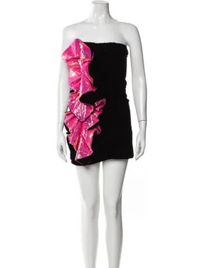 Pre-owned Alexandre Vauthier Strapless Mini Dress In Black