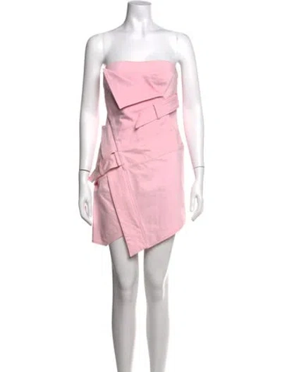 Pre-owned Alexandre Vauthier Strapless Mini Dress In Pink