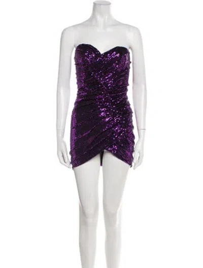 Pre-owned Alexandre Vauthier Strapless Mini Dress W/ Tags In Purple