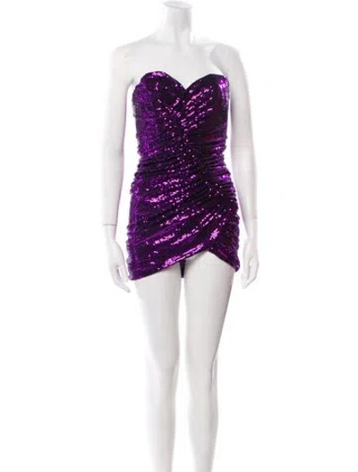 Pre-owned Alexandre Vauthier Strapless Mini Dress W/ Tags In Purple