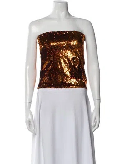 Pre-owned Alexandre Vauthier Strapless Top In Orange