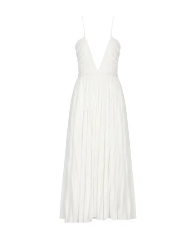 Alexandre Vauthier Strapless V-neck Midi Dress In White