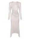 Alexandre Vauthier Strass-embellished Asymmetric Midi Dress In Neutral