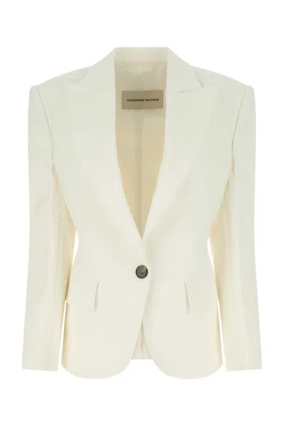 Alexandre Vauthier Stretch Viscose Blend Blazer In White