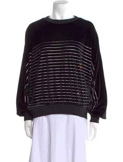 Pre-owned Alexandre Vauthier Striped Crew Neck Sweater W/ Tags In Black